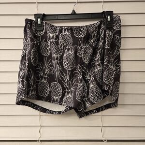 Pineapple Print Women's Athletic Shorts